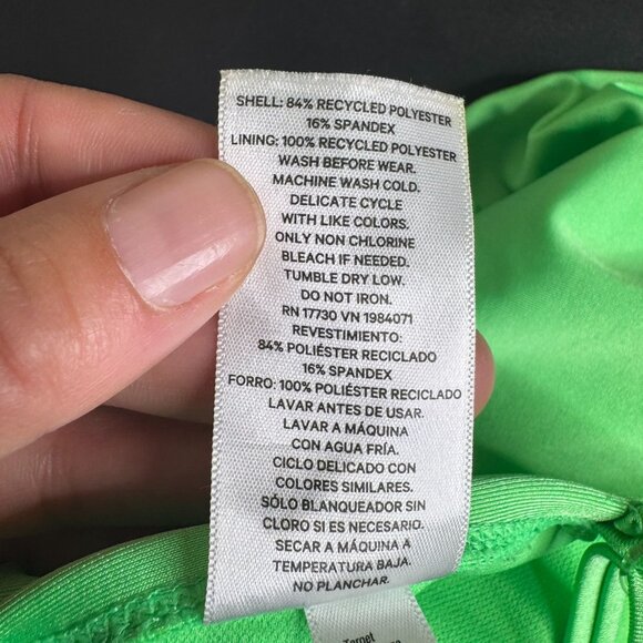 Art Class Girl's Lime Green One Piece Cutout Tank-Cut Swimsuit, Size 8 (M) - Picture 4 of 4